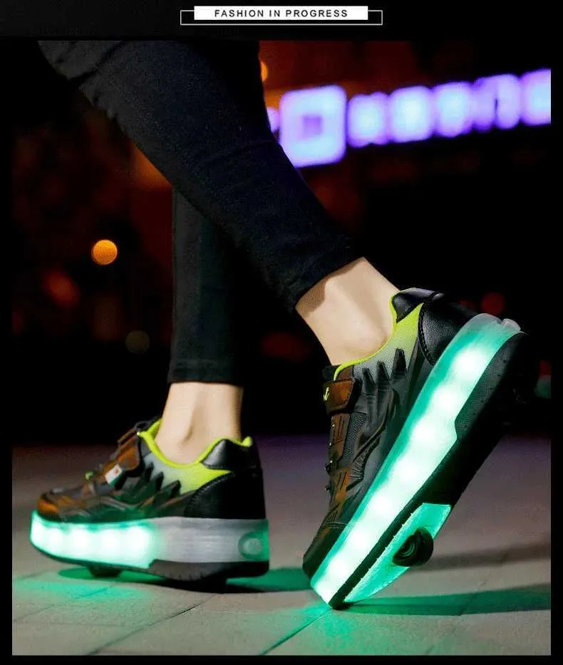 Düz Paten Erkek Kız Yanıp Sönen Işıklar İki Tekerlekli Paten Ayakkabı Led Işıklı Işıklı Spor Ayakkabılar Açık Hava Günlük Ayakkabılar_voghion.com