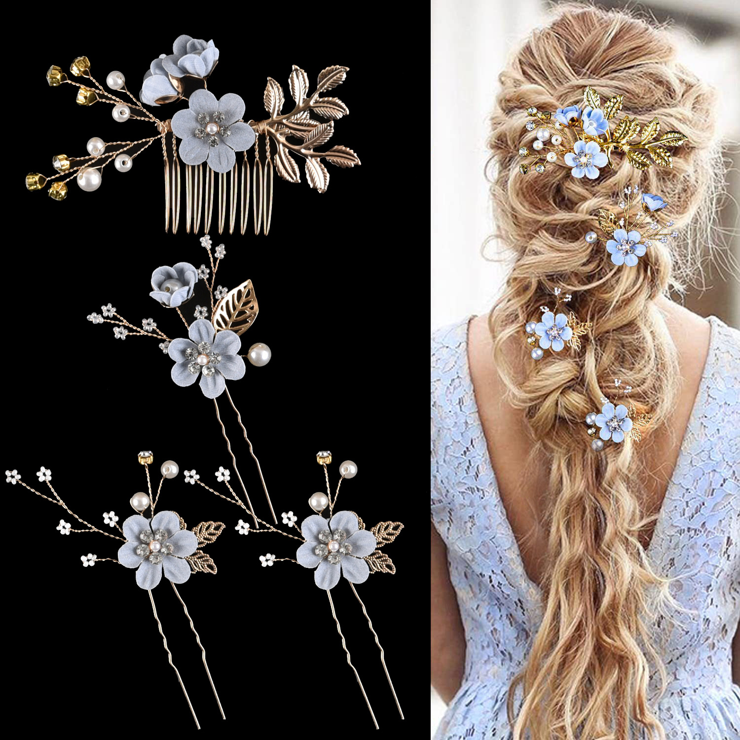Ensemble exclusif de 4 pièces de vêtements pour femmes, fleurs colorées, ensemble de combinaison de mariage, coiffe, accessoires pour cheveux, lot_voghion.com