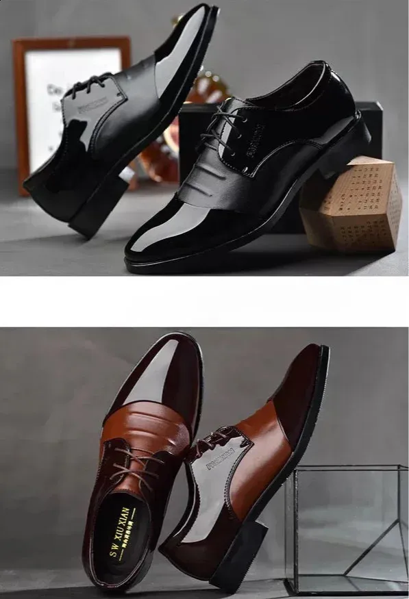 Dress Shoes Man Office Pointed Toe Spring Autumn Social Shoe for Men Clothing Elegant and Classic Leather Casual Party_voghion.com