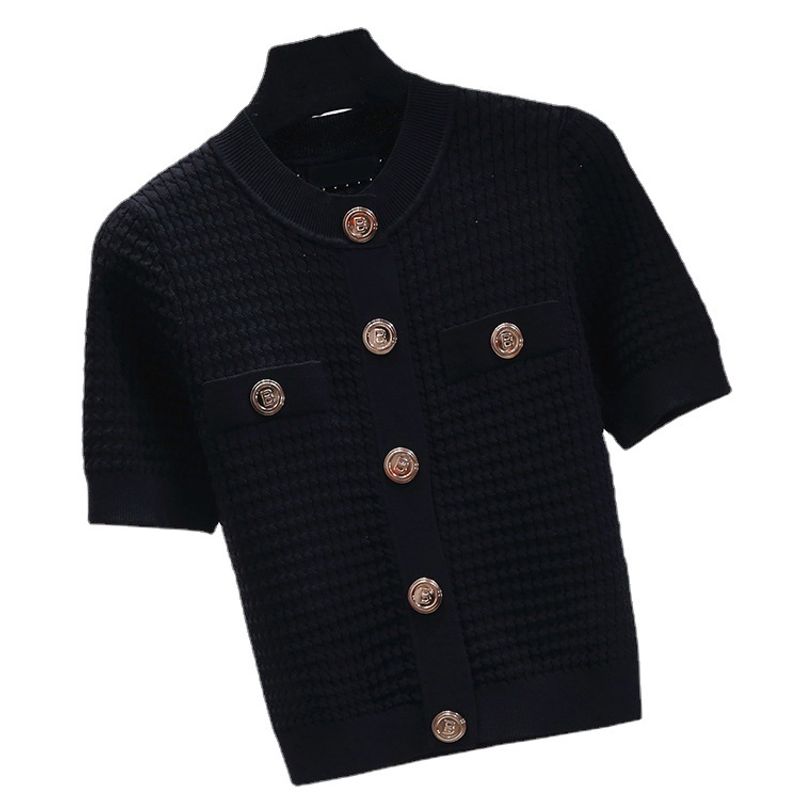 Damenbekleidung Eis Seidenpullover Kurzarm Sommer neuer Stil weißes T-Shirt Damen vielseitige Tops Damen_voghion.com