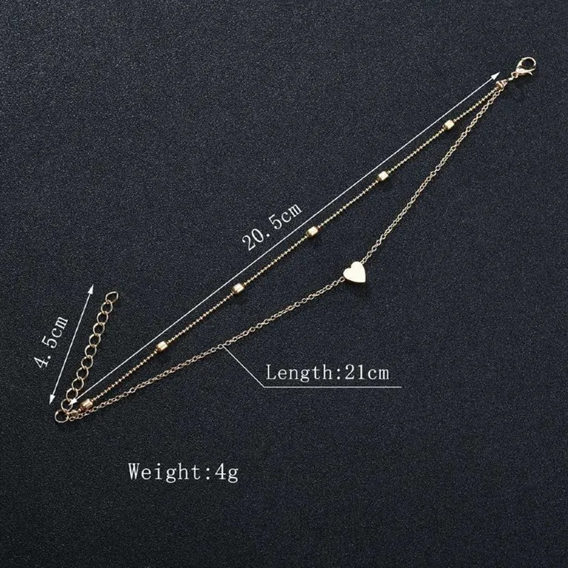 Chaînes Sexy Été Mode Amour Collier Femme Chaîne En Os Plaqué Or Coeur Cou Bijoux De Corps Bracelet De Cheville Ornement_voghion.com