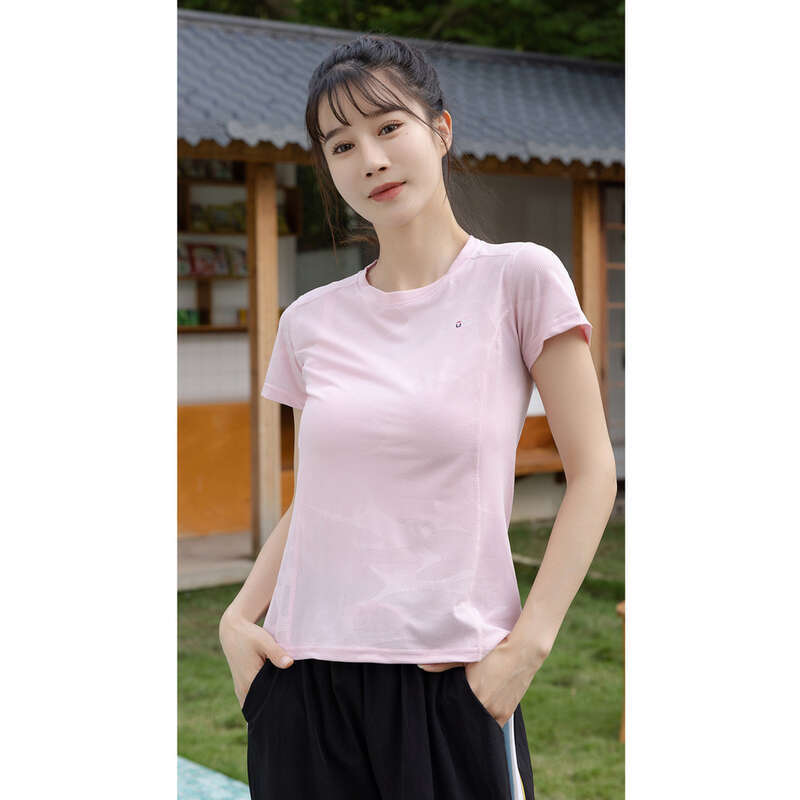 Quick T-shirt For Women In Summer, Short Sleeved Running, Stretch Hiking, Fitness, Loose Fitting Mountaineering Clothes,_voghion.com