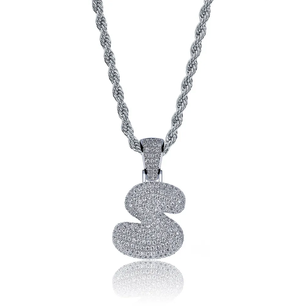 Gioielli Hip Hop da uomo, moda, collana con ciondolo a forma di lettera ghiacciata, lettere iniziali in oro, collane per uomo_voghion.com