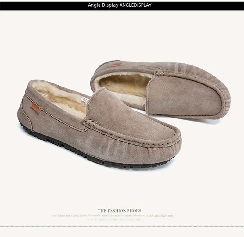 501-3 Wanter Männer Bean Cotton Driving Low-Top Mid-Mouth Flip-On waarm flaach Casual Liederschuhe mat Veet_voghion.com