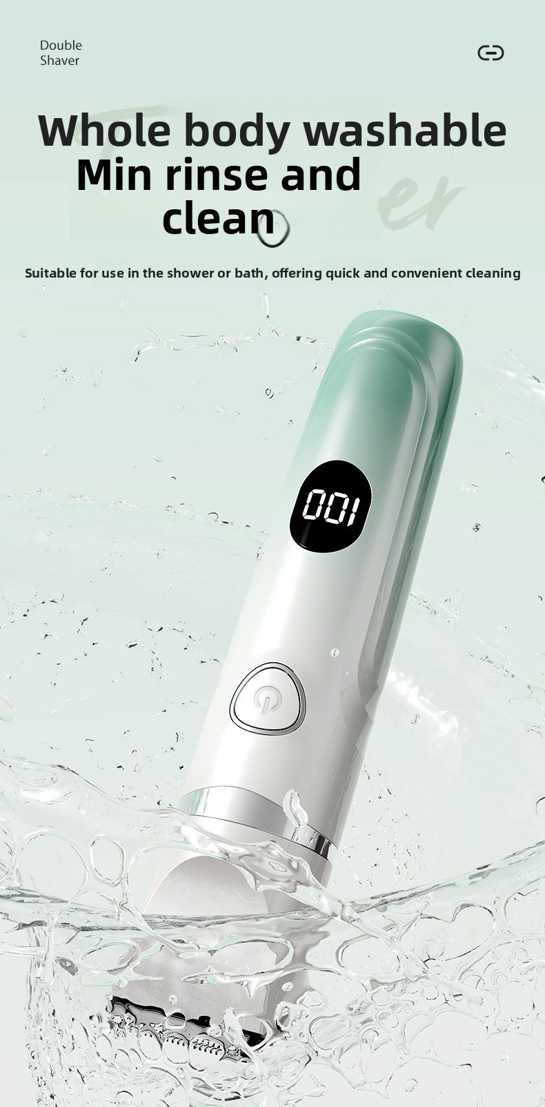 Women's 3-in-1 Electric Shaver - Digital Display Epilator For Intimate, Armpit & Leg Hair Trimming_voghion.com