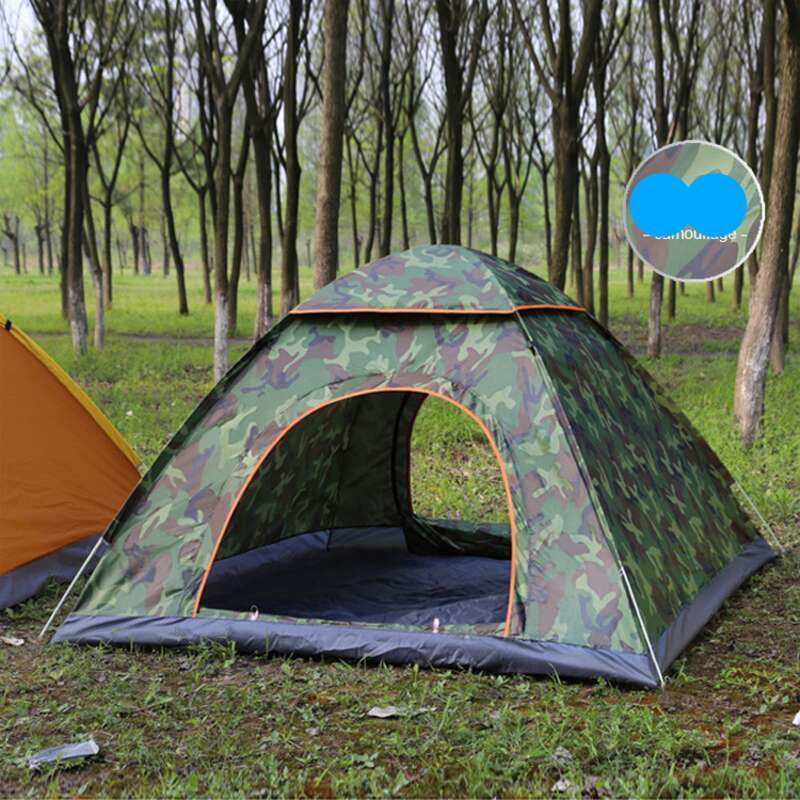 Tent Outdoor 3-4 Person Fully Automatic Folding Tent Beach Simple Quick Opening Double Camping Equipment_voghion.com