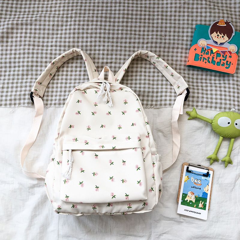 Schultasche weibliche kleine frische literarische Allgleiches Freizeit Blumenmädchen Student Rucksack_voghion.com