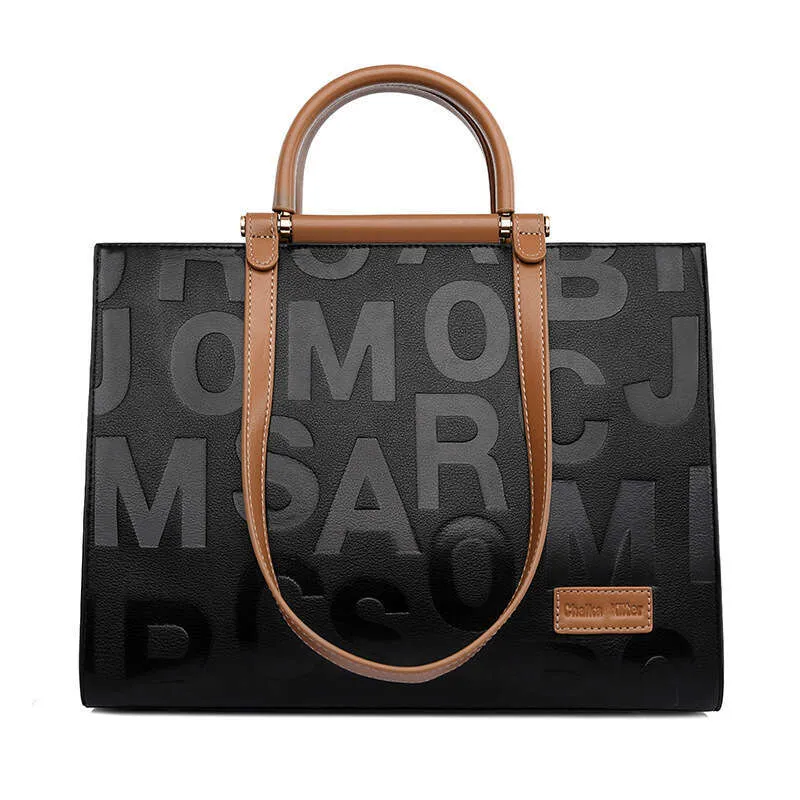 Draagbare nieuwe mode forenzentas, Emed Letter dames handtas grote capaciteit crossbody tas_voghion.com