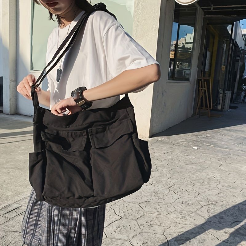 aus Vintage-Canvas, Umhängetasche für Freizeitreisen, Schultertasche mit mehreren Taschen_voghion.com
