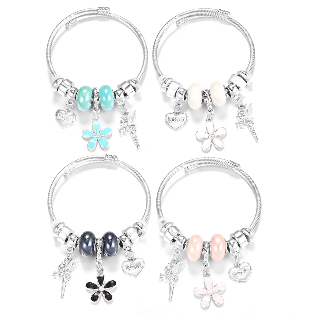 Charm Bangle Bracelet Butterfly Rhinestone Adjustable For Women_voghion.com