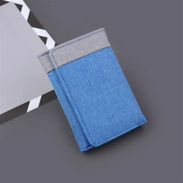 Canvas Men ID/Photo Holders Black/Blue/Gray Card Holder Wallet Case 8 Slots Hasp Male Purse_voghion.com