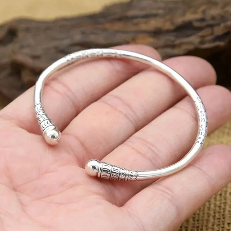 Sterling Silver Bangle Bracelet Classic Minimalist Jewellery_voghion.com