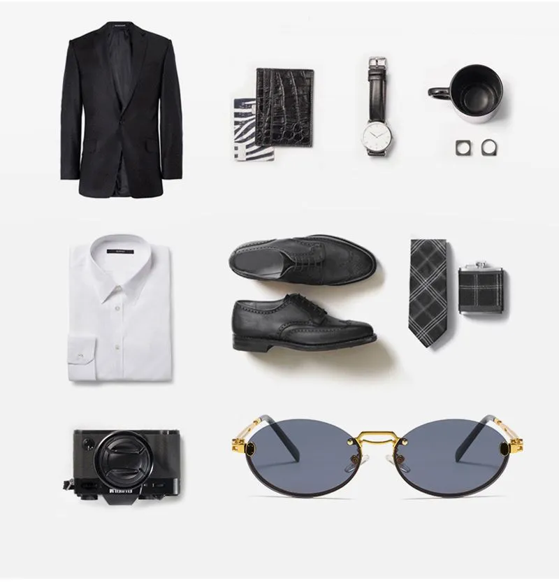 Trendy Oval Metall Vollrahmen Sonnenbrille Mode Ins Net Rot Gleiche Männer Frauen Freizeit Tourismus Fahrer Anti UV Designer_voghion.com