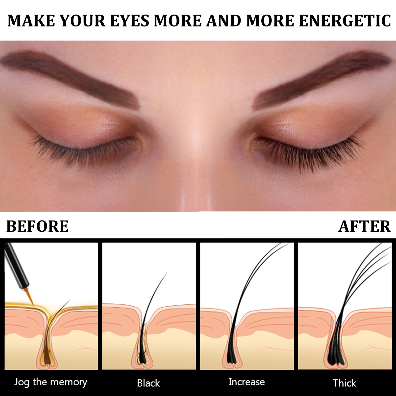 Genele lichide pentru gene EELHOE sunt negre, zvelte, blânde, naturale, groase, ondulate și de lungă durată, fără pete_voghion.com