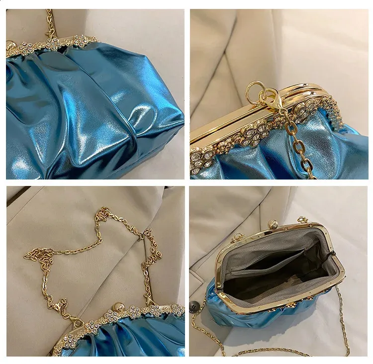 Borsa a tracolla pochette da sera in pelle effetto laser_voghion.com