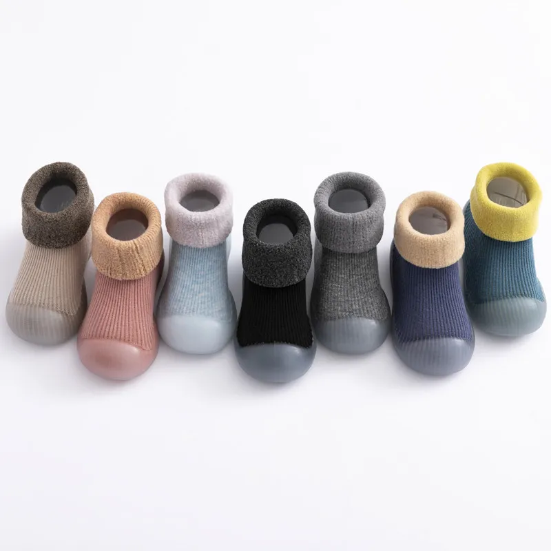 Littlesprouts Baby-Socken für den Herbst und Winter, warm, dick, weiches Gummi, rutschfest, für drinnen und draußen, 0-2 Jahre_voghion.com