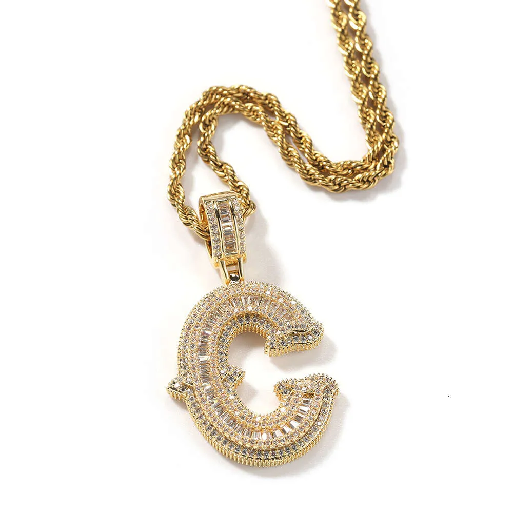 Collana con lettera Hip Hop, cristallo, spine di zucchero, rosa, gioielli, 26 lettere inglesi, GRA, moissanite, diamante, oro, argento sterling_voghion.com