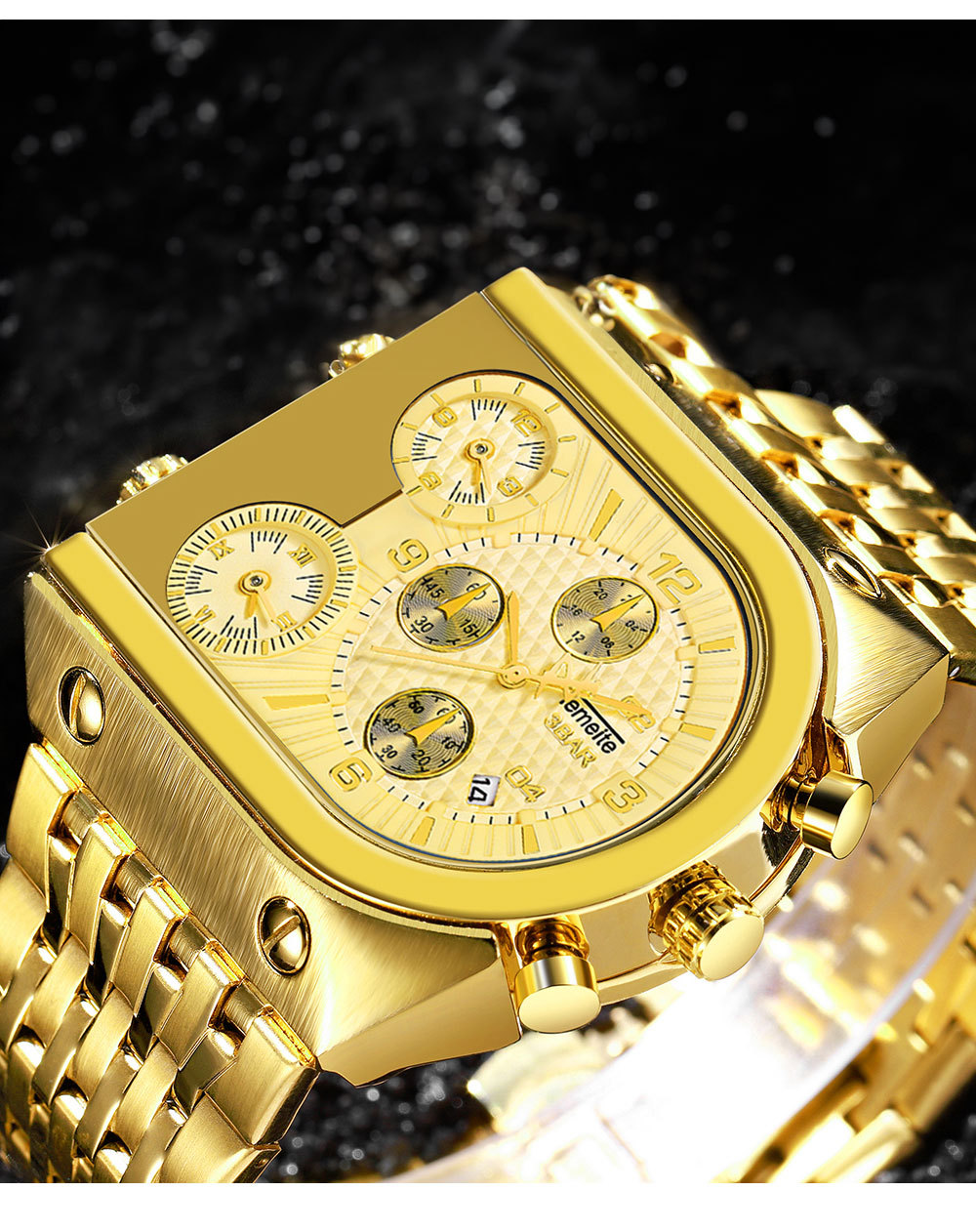 Kashchi Men's New Product Oval Three Movement Quartz Watch_voghion.com