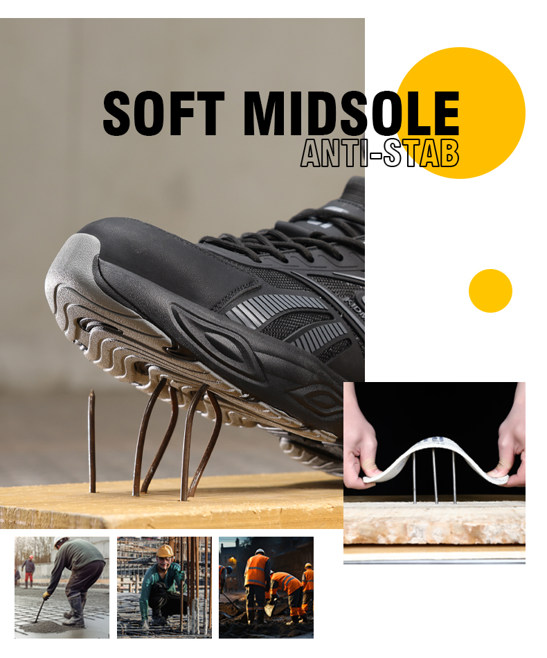 Buty robocze GUYISA z metalowym noskiem, lekkie, odporne na rozbicie i przebicie, rozmiar 5056 39-44_voghion.com