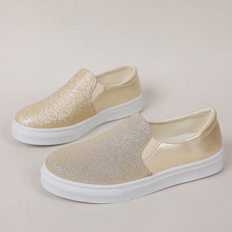 Damenmode große Größe Spleißen Low Top Einzelschuhe Frauen Set Füße faul Slip-On Loafers_voghion.com