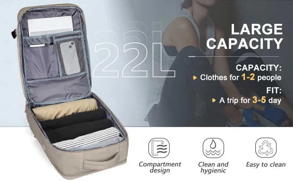 Reiserucksack für Männer und Frauen, 40 l, flugzugelassen, Handgepäck, Diebstahlschutz, Business-Laptop, großer Tagesrucksack, Weekender_voghion.com