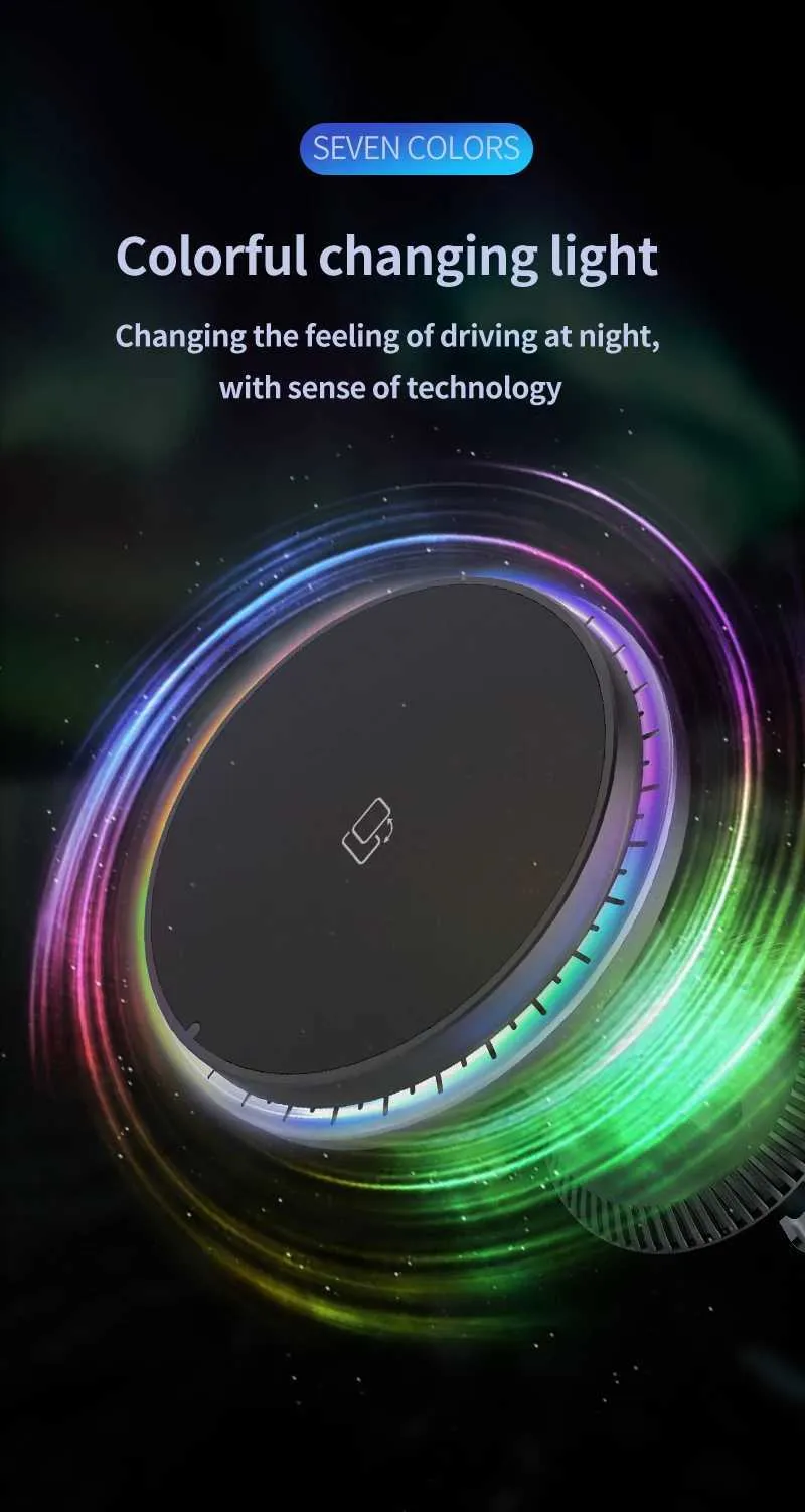 RGB Drahtlose Ladegerät Geeignet Für IPhone 12 13 15 Pro Max Mini Magnetische Auto Telefon Stand Halterung Installation Schnell_voghion.com