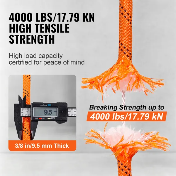 Corda da arboricoltura a doppia treccia in poliestere, 0,95 cm (3/8") x 36,6 m (120"), 48 fili_voghion.com