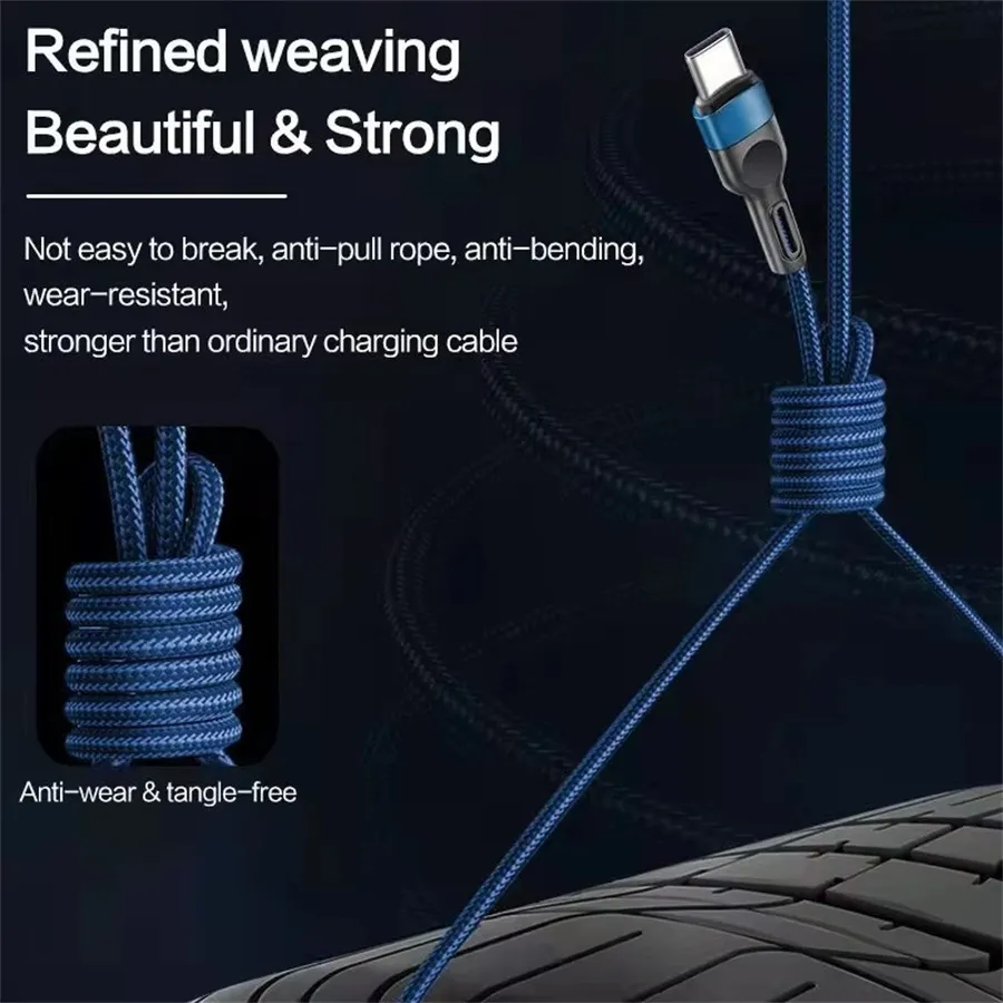 Câbles USB-C, charge rapide, type C, données, 60 W, 20 W, câble tressé pour accessoires de téléphone portable_voghion.com