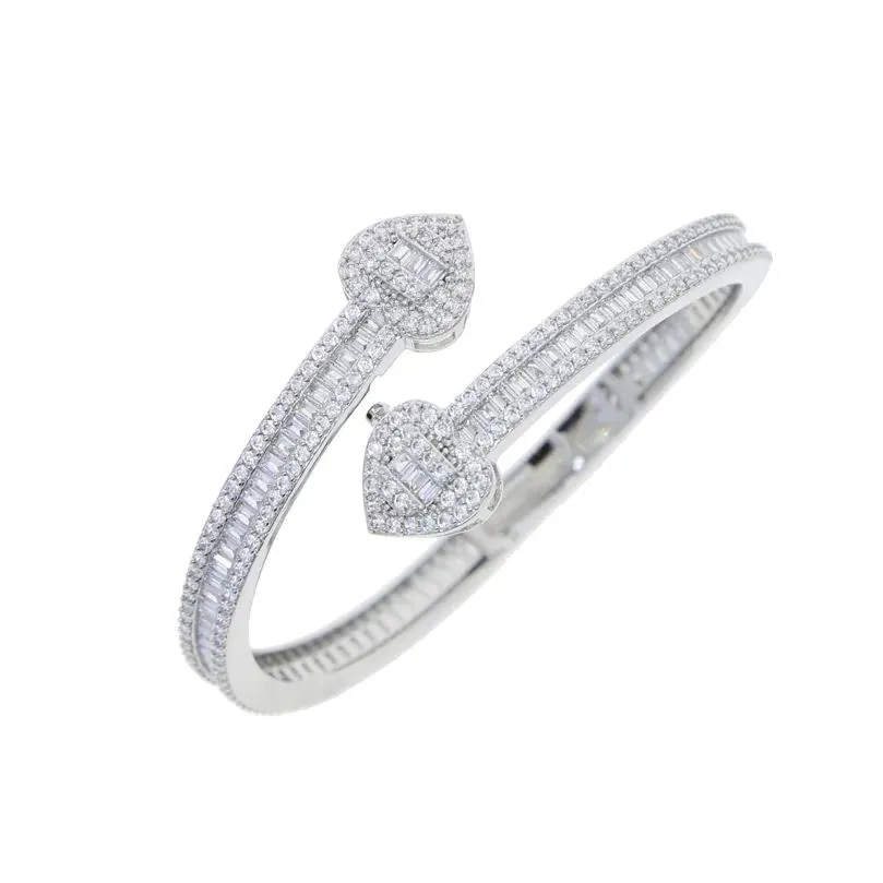 Viehätysrannekkeet Iced Out Bling Cz -kivetty sydänneliöinen klipsirannekoru kullatulla sier-päällysteellä hiphop-punk-koruilla_voghion.com