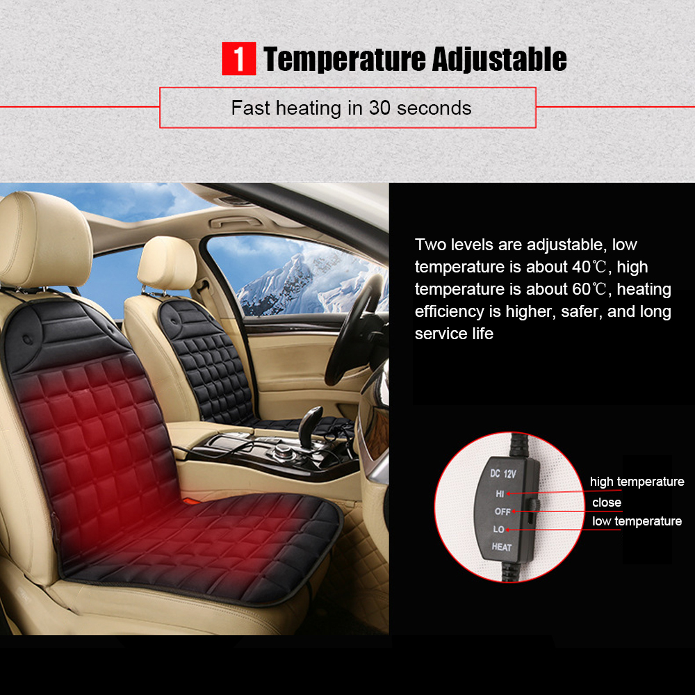 Winter Household Heating 12V Heated Car Cushion Cover Hot Keep Warm Electric Seat Heater_voghion.com