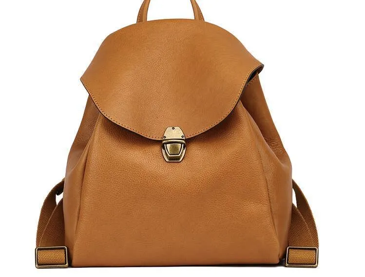 Handgefertigter Damen-Rucksack aus Leder mit großem Fassungsvermögen im Vintage-Stil, lässiger Reiserucksack_voghion.com