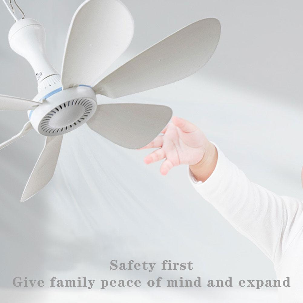 Csendes, 6 levelű, USB-s mennyezeti ventilátor kempingágyhoz, hálóteremhez, sátorhoz_voghion.com