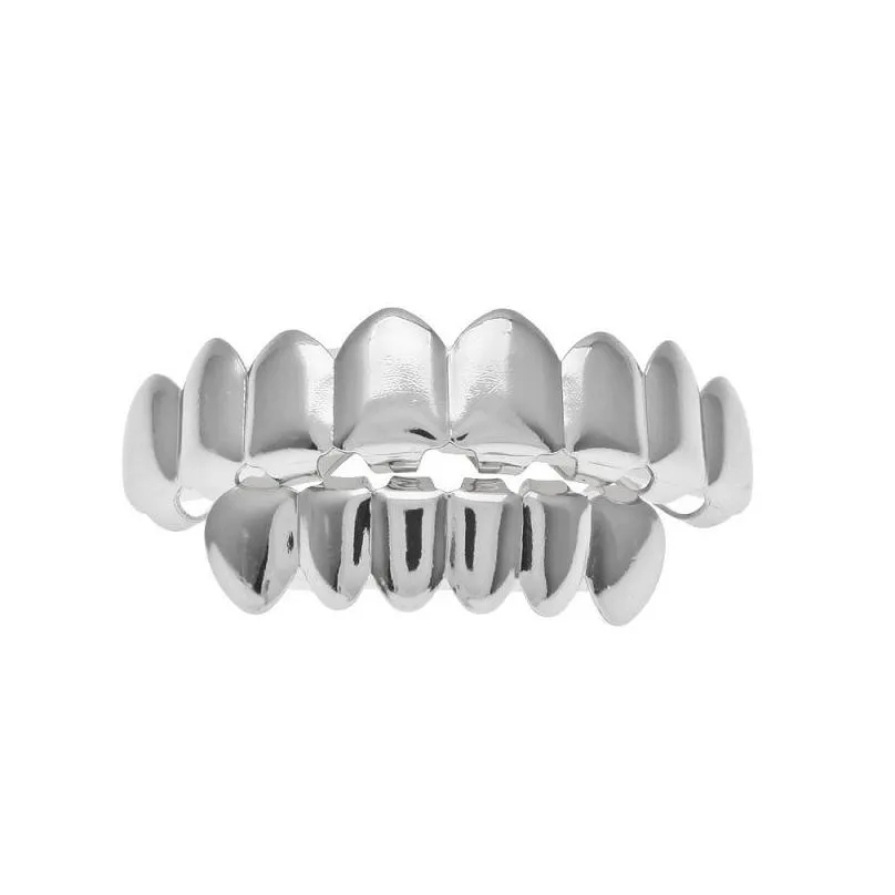 Grillz Dentalgrills Herren Goldzähne Set Mode Hip Hop Schmuck Hohe Qualität Acht 8 Top Zahn Sechs 6 Bottom Drop_voghion.com