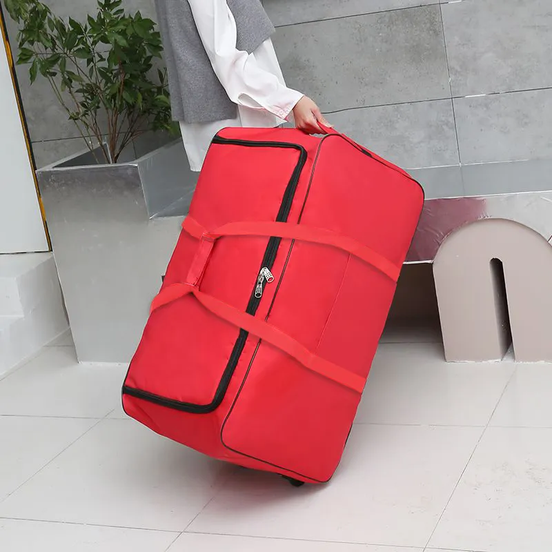 Universal-Reisetasche mit Rollen für Männer und Frauen, schwarz, Reisekoffer, faltbar, Reisetasche für die Nacht, Multifunktions-Handtasche_voghion.com