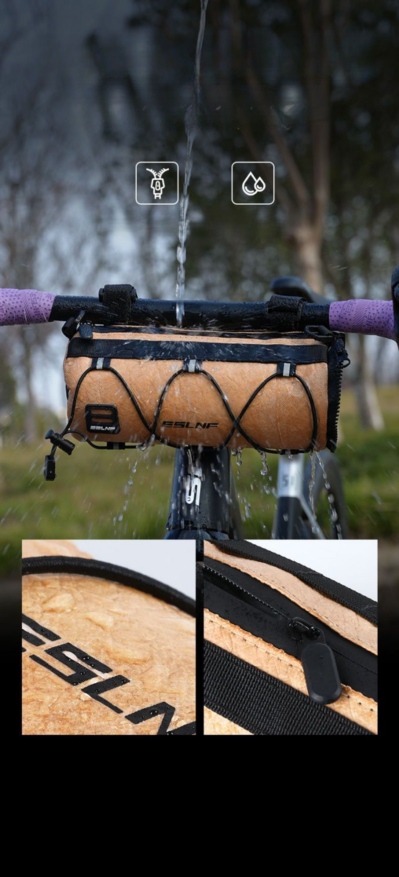 Cykelcharter, Mountainbike, Vattentät multifunktionell monterad väska, Charterpipe fram, Bakpaket, Cykling_voghion.com