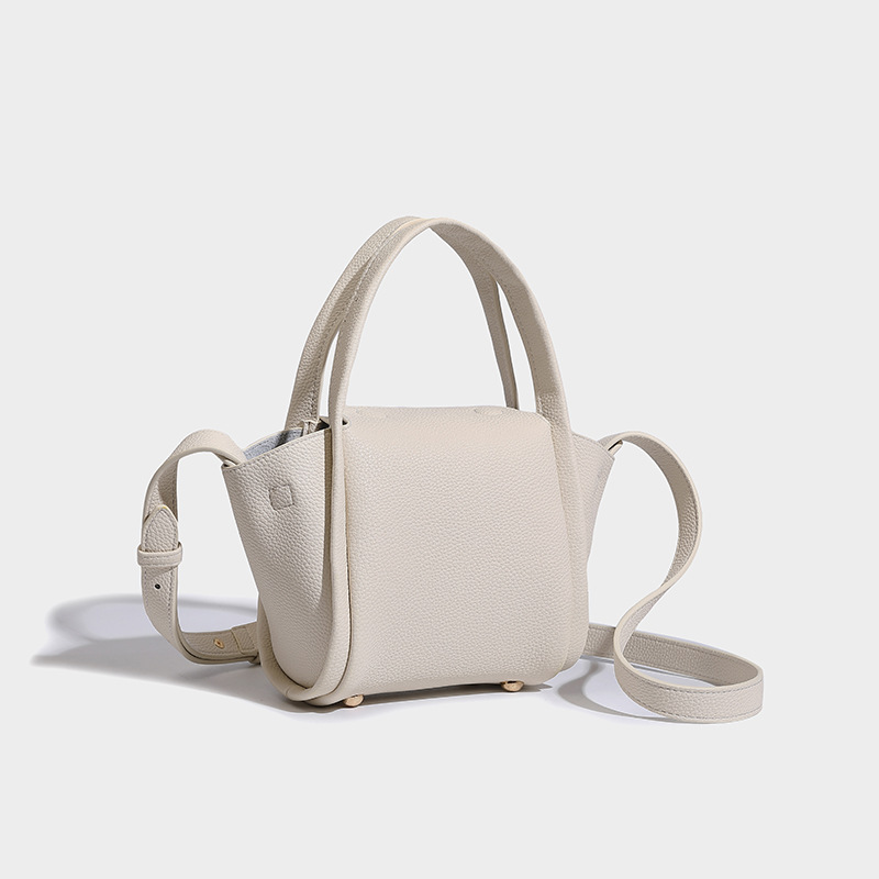 2024 Summer New High end Texture Soft Leather Vegetable Basket Unique Handheld Bucket Bag, Single Shoulder Crossbody Bag_voghion.com