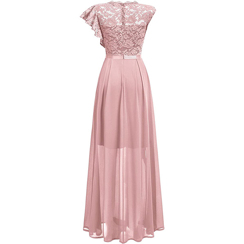 Europäischer und amerikanischer heißer Stil, Abendkleid, Spitzenstil, hoher Taille, langer Rock_voghion.com