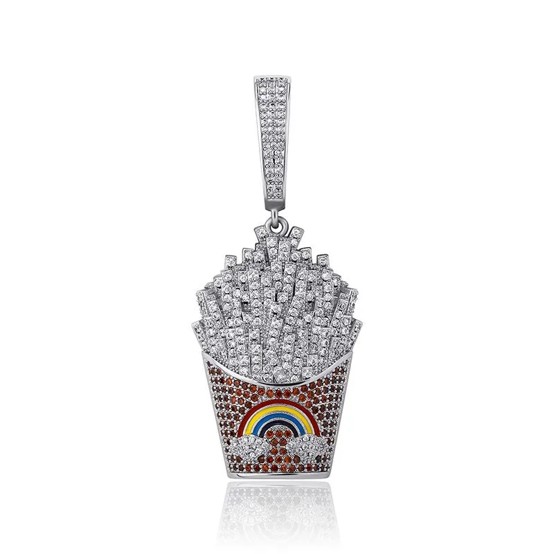 TopBling Hip Hop Solid Chip μενταγιόν κολιέ άνδρες Γυναικείες εραστές ζευγάρι Παιδικά κοσμήματα_voghion.com