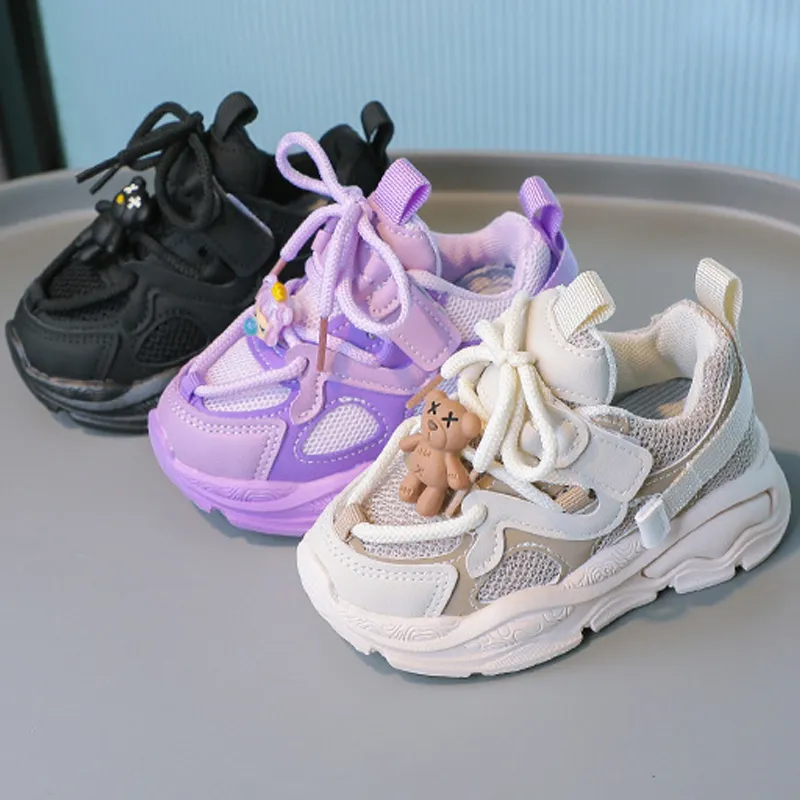 Children kids Casual Shoes Bear Cartoon Sneaker Boy Child Flexible Sneakers Toddler Sport Running Trainers Sizes_ecoleips.com