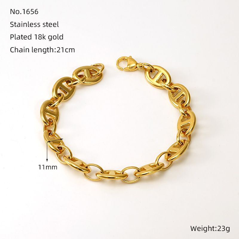Eenvoudige stijl effen kleur 304 roestvrijstalen armbanden in bulk_voghion.com