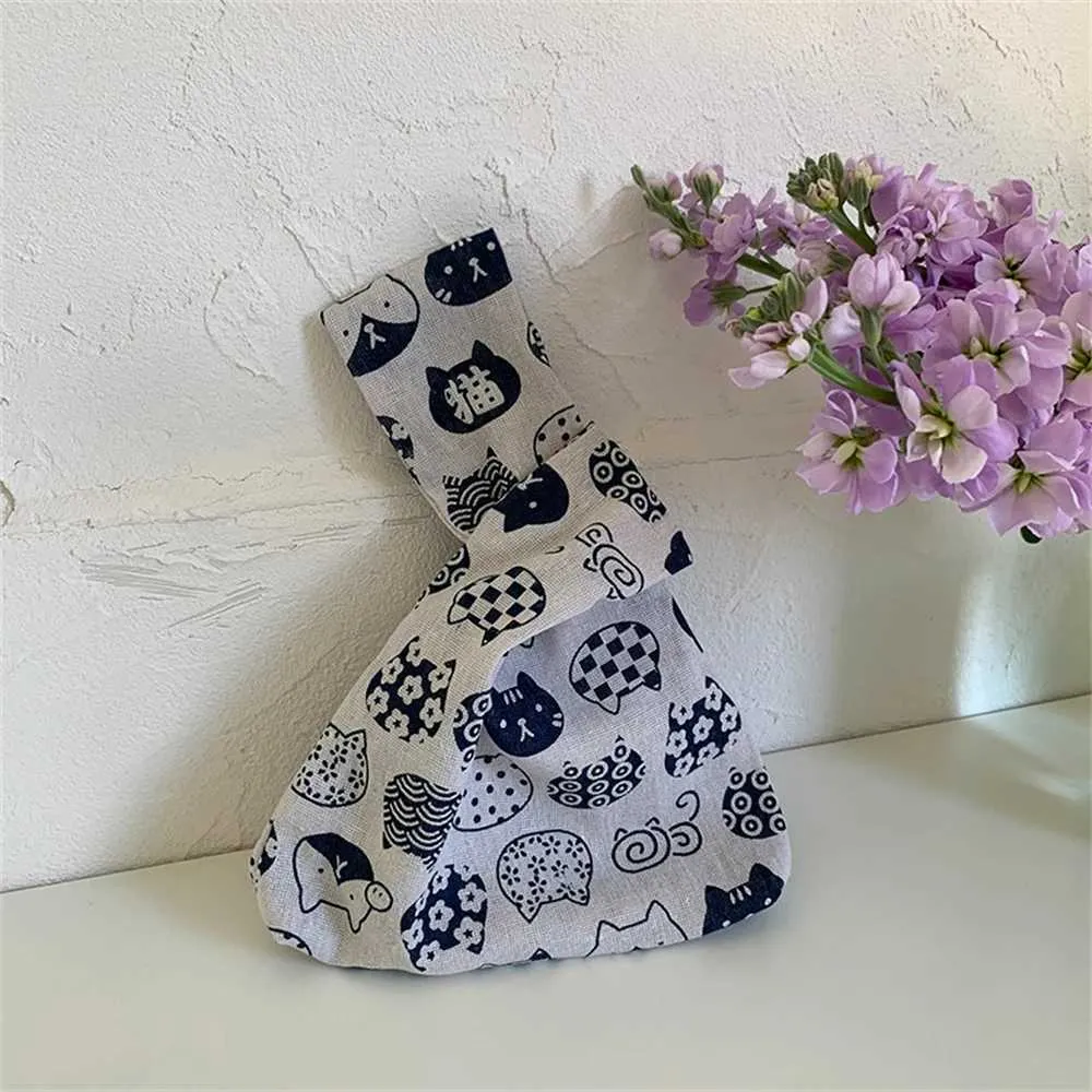 Borsa da donna in tela con stampa Mticolor in stile giapponese, borsa da shopping casual e fresca, portafoglio carino per ragazza, Y241106_voghion.com