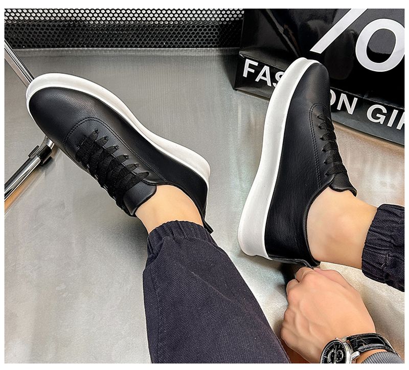 Herren 2024 neue Herbstsport Casual Board atmungsaktive koreanische Version dicke Sohle erhöhen kleine weiße Flutschuhe_voghion.com