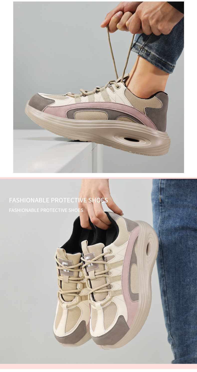 Scarpe antinfortunistiche GUYISA da donna con punta in acciaio, scarpe da lavoro leggere e morbide F129_voghion.com