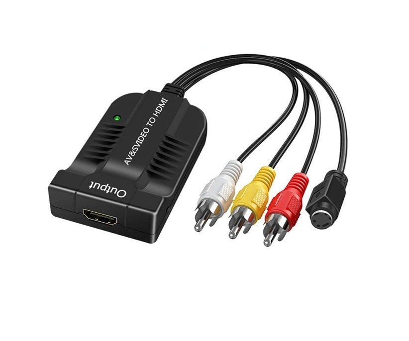 AV-S-Video to HDMI Adapter S-Video IN AV CVBS IN Video Converter HDMI Output 720p/1080p_voghion.com