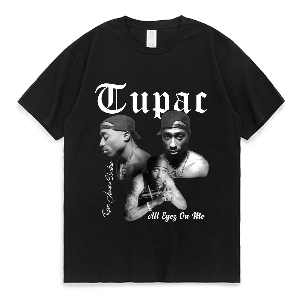 hot selling 2024 Summer Fashion T-shirt Rapper Tupac Tops Hip Hop Streetwear Oversized Short Sleeves Tee Men Women T Shirt