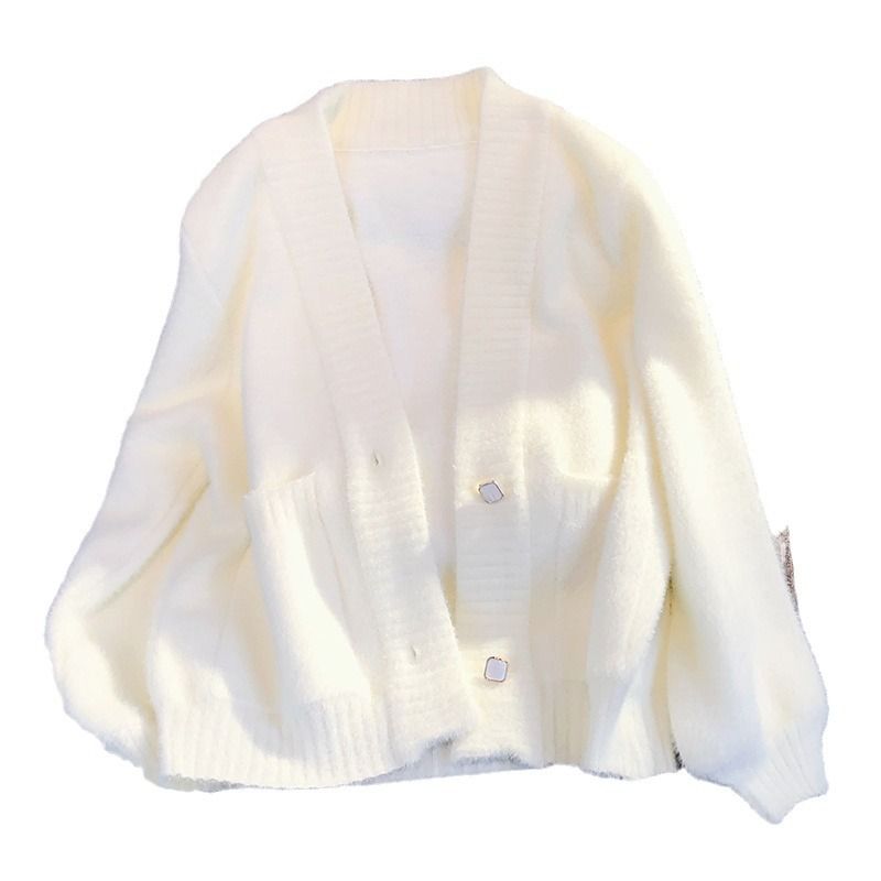 Women's Clothing mink knitted cardigan petite long sleeved stylish sweater_voghion.com
