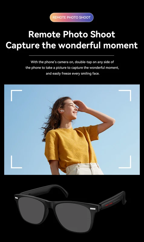 Gafas inteligentes anti-UV con asistente de voz IA, auriculares para música, llamadas Bluetooth, cámara para deportes al aire libre, gafas de sol de moda para hombres y mujeres_voghion.com