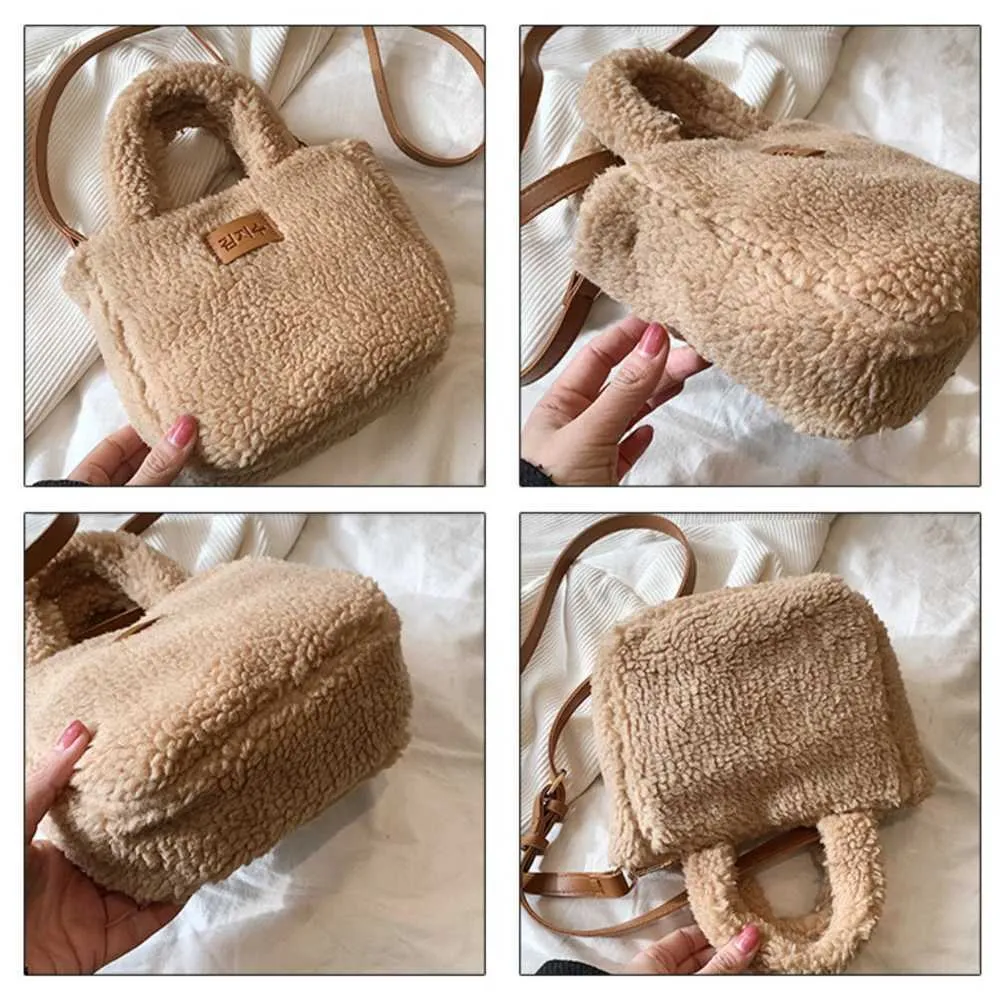 Borsa da donna firmata, secchiello, autunno inverno, borsa a tracolla in peluche, morbida e soffice, portafoglio in cashmere artificiale da donna_voghion.com