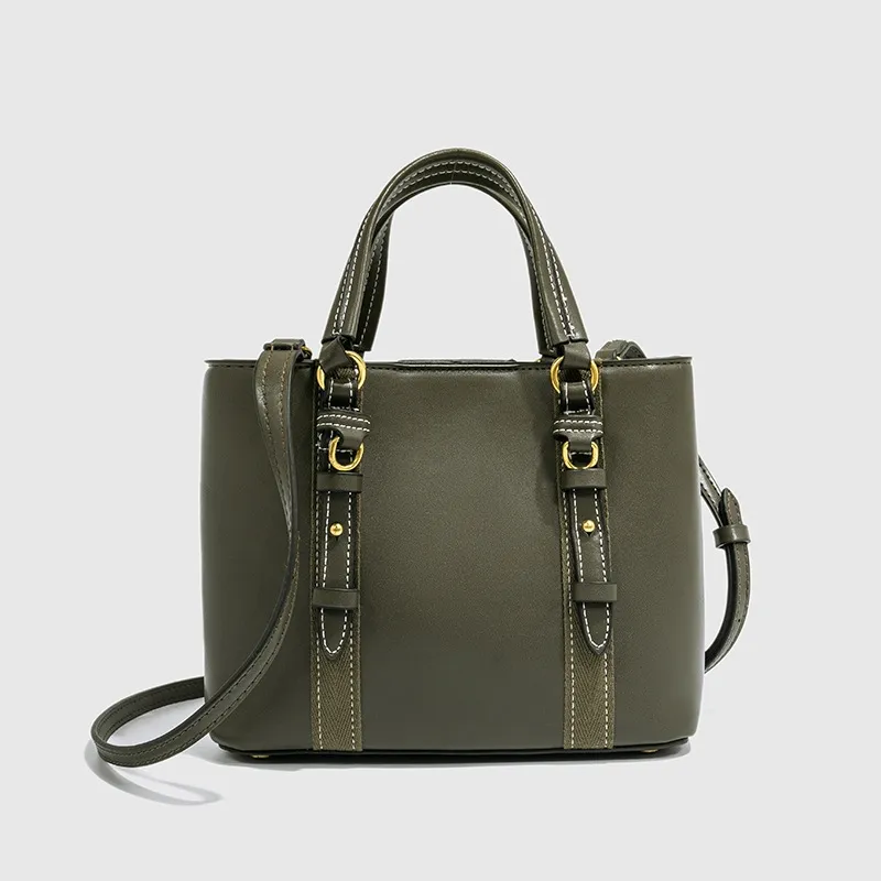 Nouveau mini sac bandoulière urbain noir avec seau à double compartiment_voghion.com