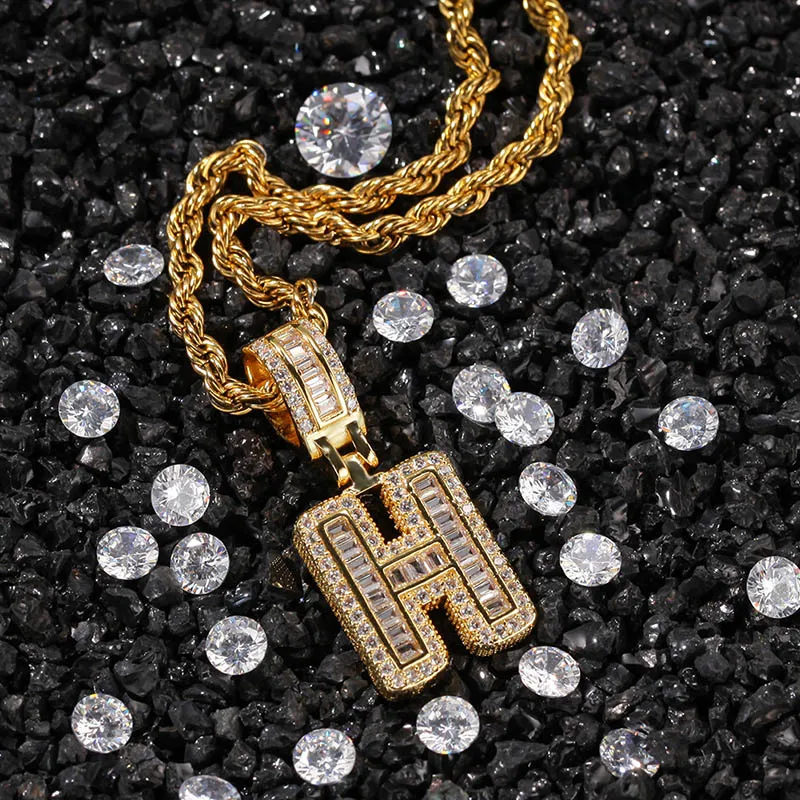 Pendentif lettre collier avec zircon style hip hop bijoux mode_voghion.com